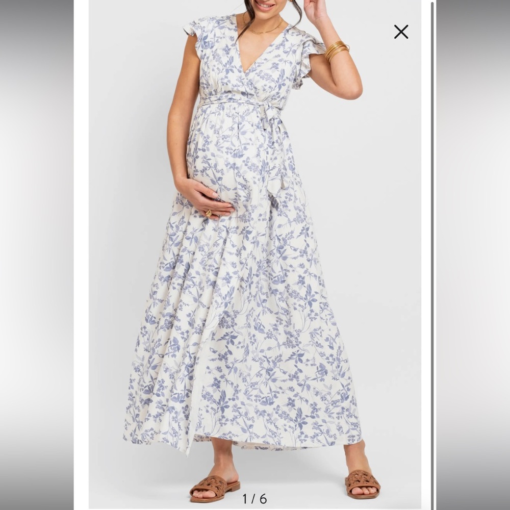 Seraphine Floral Wrap Maternity Dress